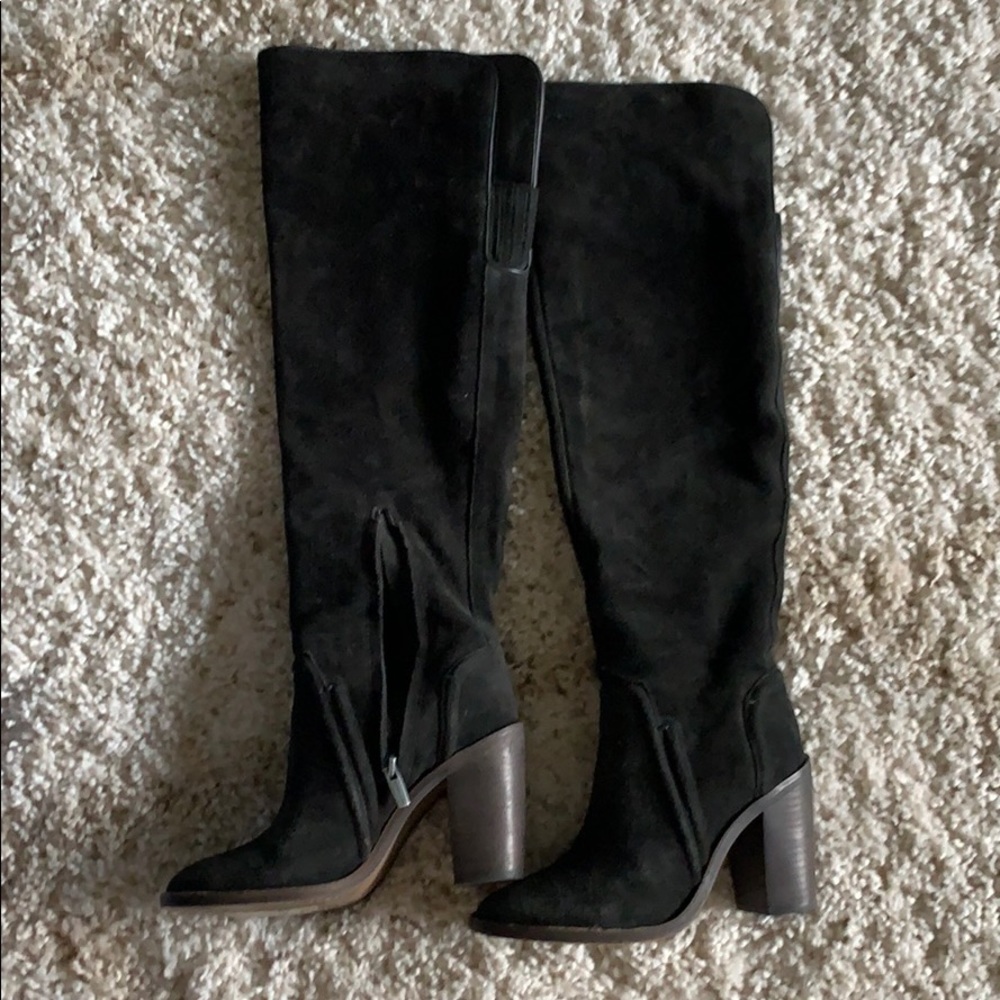 Tall Black Suede Boots